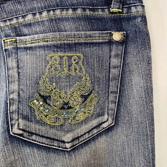 ROCK & Republic Roth 5432 crthwaw Flare Jeans Women's 29 Rhinestones Embroidered - Picture 11 of 12